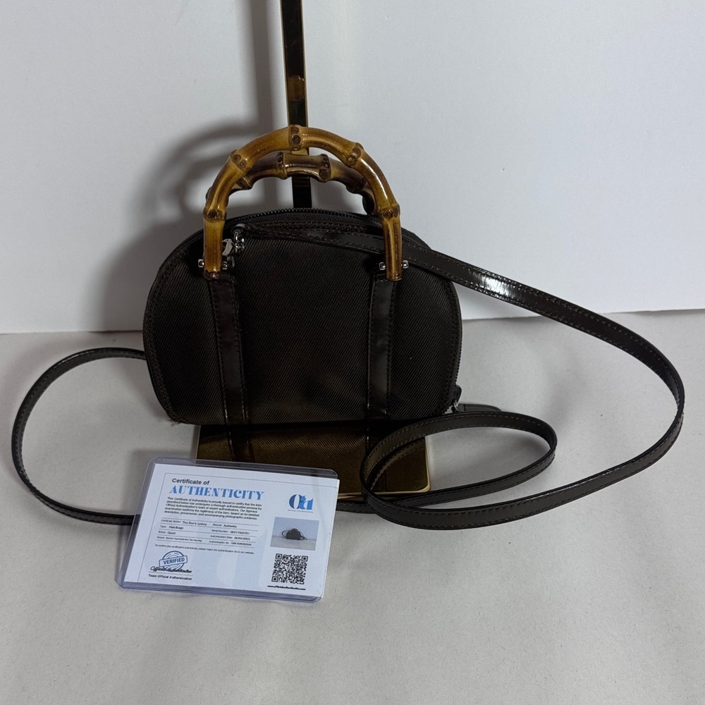 AUTHENTIC Gucci Bamboo mini Crossbody Bag with Bamboo Handle - Picture 1 of 9